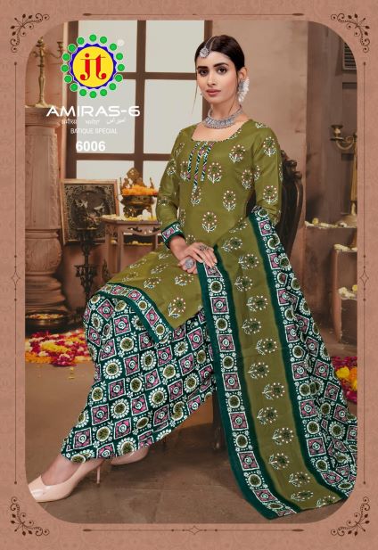 JT Amiras Vol-6 Cotton Designer Patiyala Dress Material